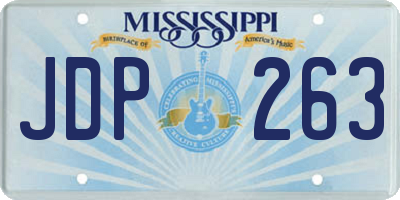MS license plate JDP263