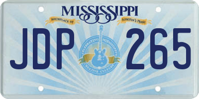 MS license plate JDP265