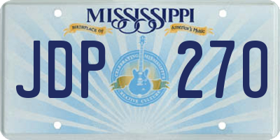 MS license plate JDP270