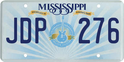 MS license plate JDP276