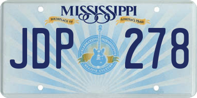 MS license plate JDP278