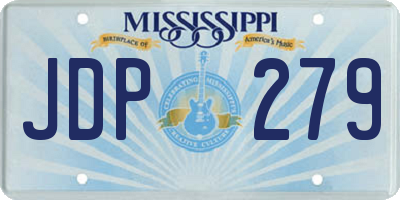 MS license plate JDP279