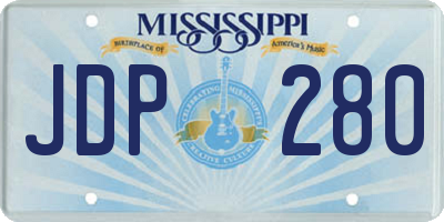 MS license plate JDP280