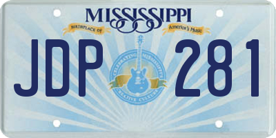 MS license plate JDP281