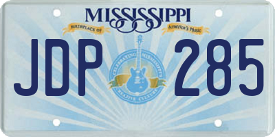MS license plate JDP285