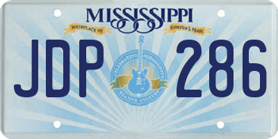 MS license plate JDP286