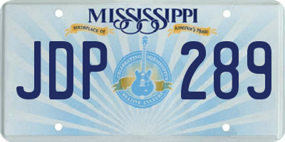 MS license plate JDP289