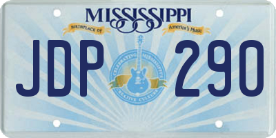 MS license plate JDP290