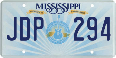 MS license plate JDP294