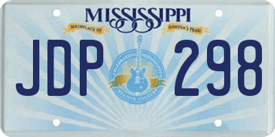 MS license plate JDP298