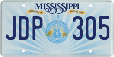MS license plate JDP305