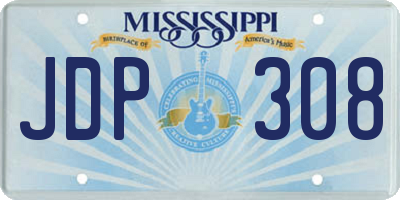 MS license plate JDP308