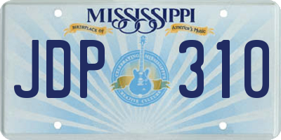MS license plate JDP310