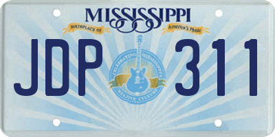 MS license plate JDP311