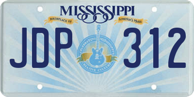 MS license plate JDP312