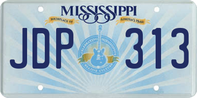 MS license plate JDP313
