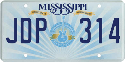 MS license plate JDP314