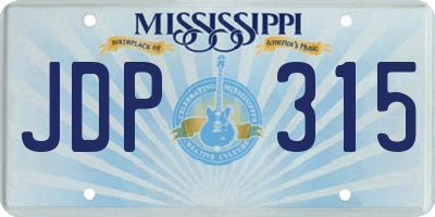 MS license plate JDP315