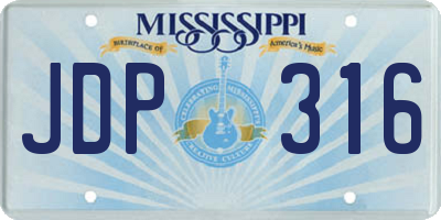 MS license plate JDP316