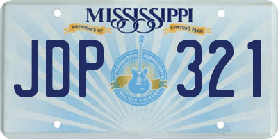 MS license plate JDP321