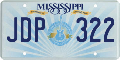 MS license plate JDP322