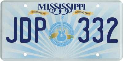 MS license plate JDP332