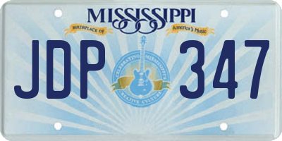 MS license plate JDP347