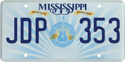MS license plate JDP353