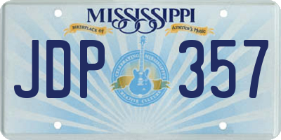 MS license plate JDP357