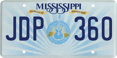 MS license plate JDP360