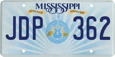 MS license plate JDP362