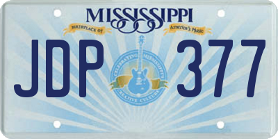 MS license plate JDP377