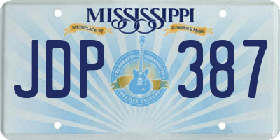 MS license plate JDP387