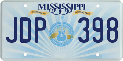 MS license plate JDP398