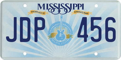 MS license plate JDP456