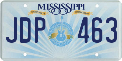 MS license plate JDP463