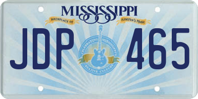 MS license plate JDP465