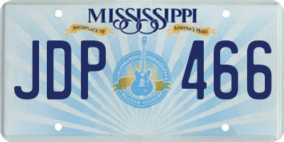 MS license plate JDP466