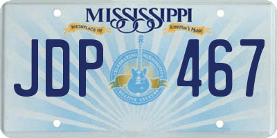 MS license plate JDP467