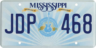 MS license plate JDP468