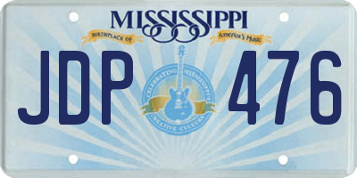 MS license plate JDP476