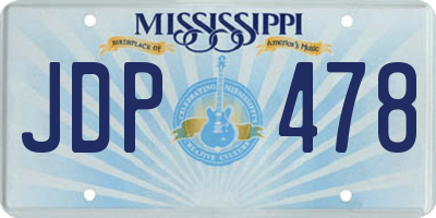 MS license plate JDP478