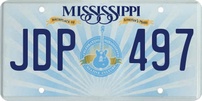MS license plate JDP497