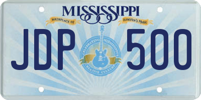 MS license plate JDP500