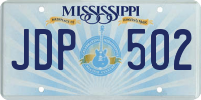 MS license plate JDP502