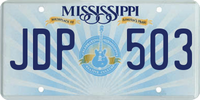 MS license plate JDP503