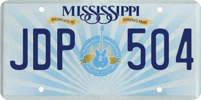 MS license plate JDP504