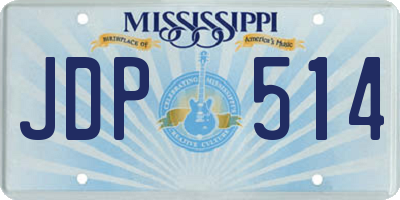 MS license plate JDP514
