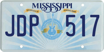MS license plate JDP517