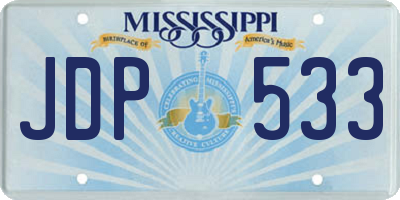 MS license plate JDP533